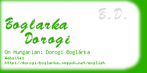 boglarka dorogi business card
