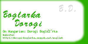 boglarka dorogi business card